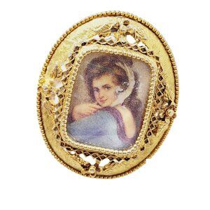 Vintage Florenza Portrait Brooch (A1681)